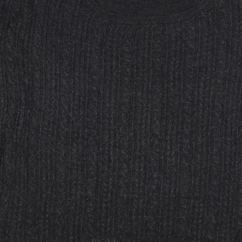 Mango Women’s Grey L Cable-Knit Angora Blend Round Neck Jumper