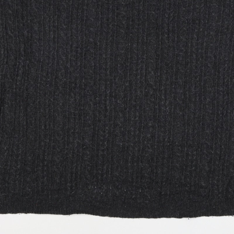 Mango Women’s Grey L Cable-Knit Angora Blend Round Neck Jumper