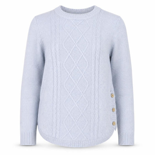 Beautiful & True Maternity Women Blue M Cable Knit Side Button Jumper