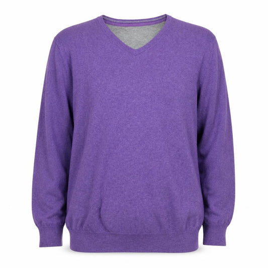 Jeff Banks Men’s Purple XL Pure Cotton V-Neck Knit Pullover Jumper