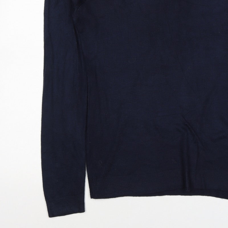 Red Herring Men’s Blue Size S Long Sleeve Button Henley Jumper