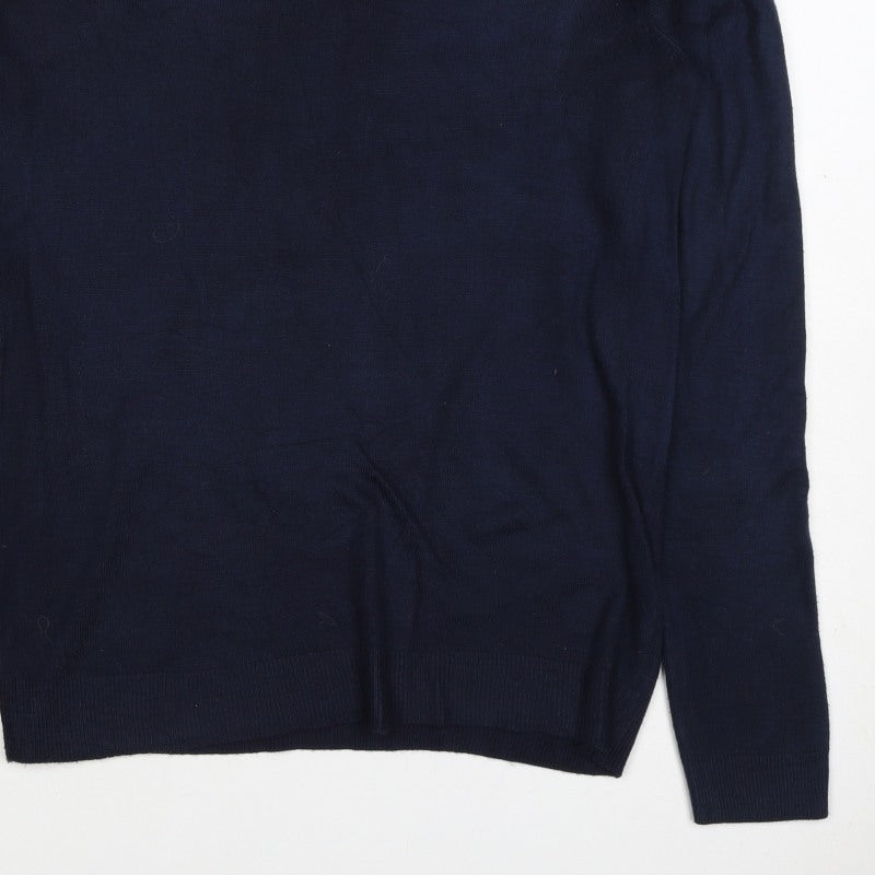 Red Herring Men’s Blue Size S Long Sleeve Button Henley Jumper