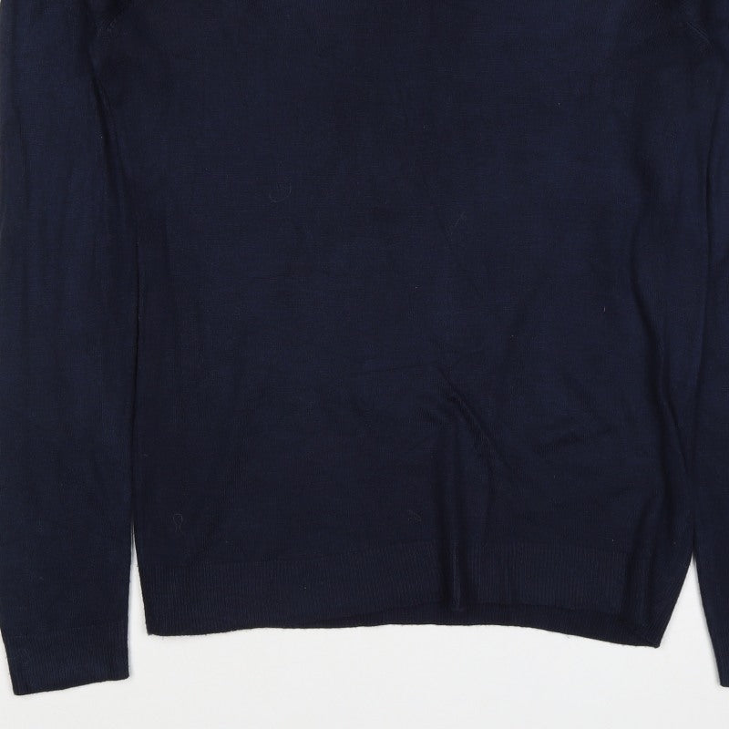 Red Herring Men’s Blue Size S Long Sleeve Button Henley Jumper