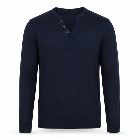 Red Herring Men’s Blue Size S Long Sleeve Button Henley Jumper