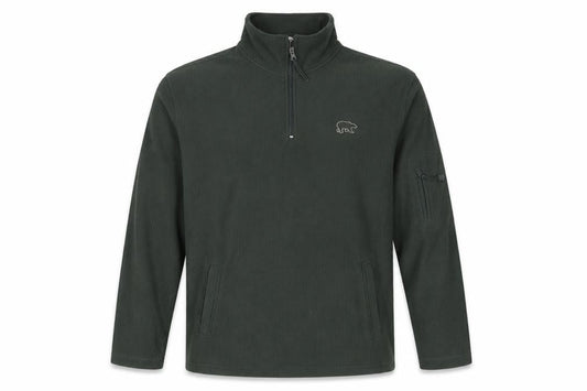 Authentic Men Black L 1/4 Zip High Neck Bear Logo Knit Sweatshirt