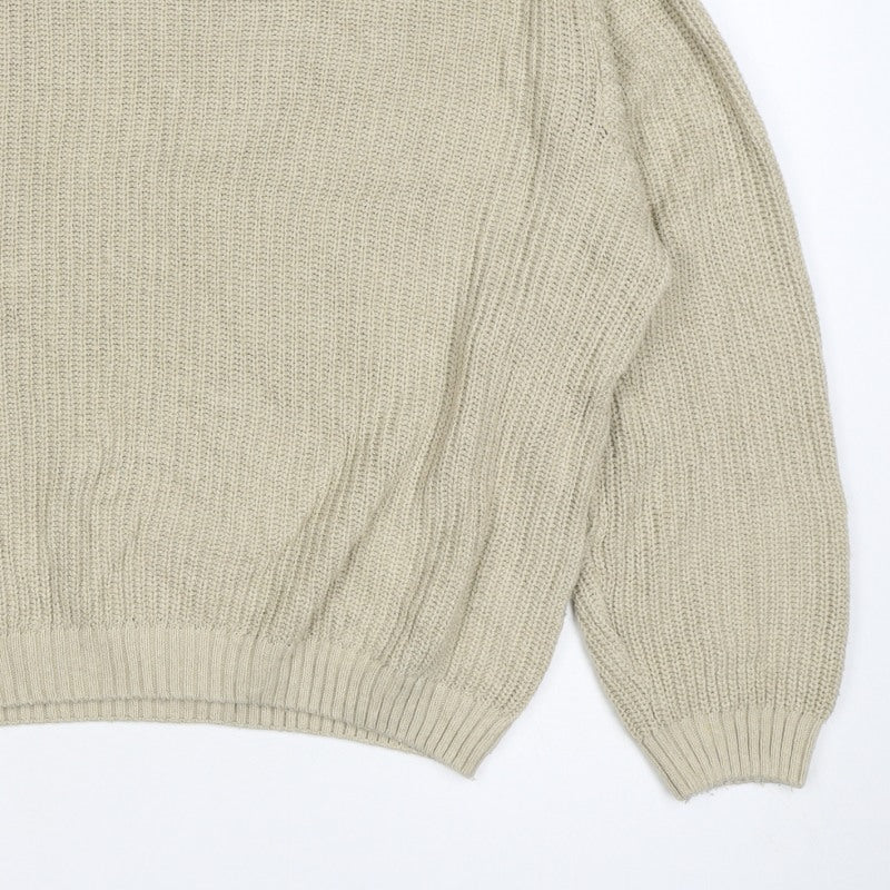 ASOS Design Men Beige XS Chunky Knit Crew Neck Pullover Jumper