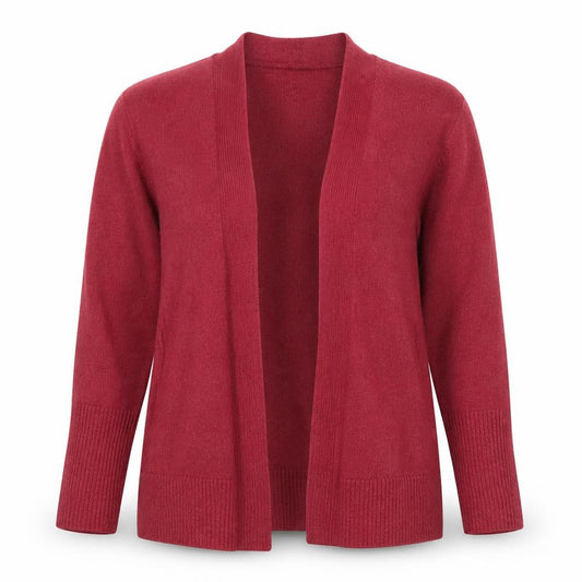 Crew Clothing Company Women’s Red Cashmere Merino Open Cardigan UK 12