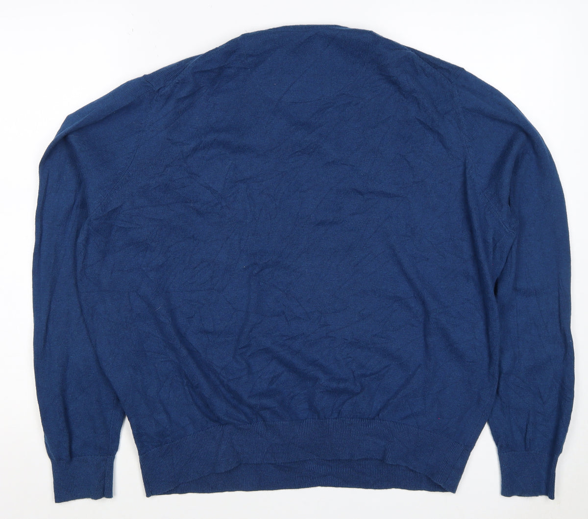 Racing Green Men’s Blue XL Cashmere Silk V-Neck Pullover Jumper