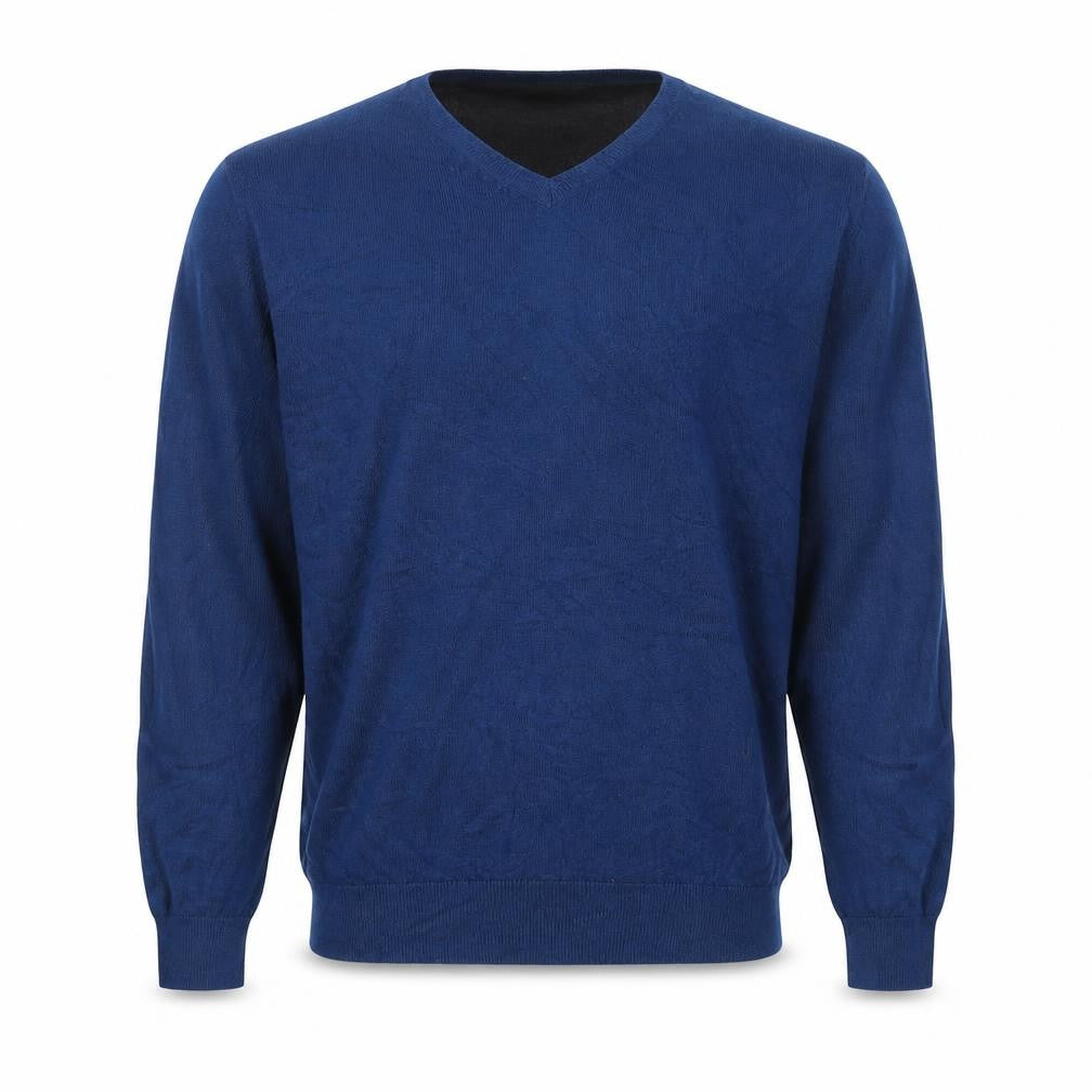 Racing Green Men’s Blue XL Cashmere Silk V-Neck Pullover Jumper