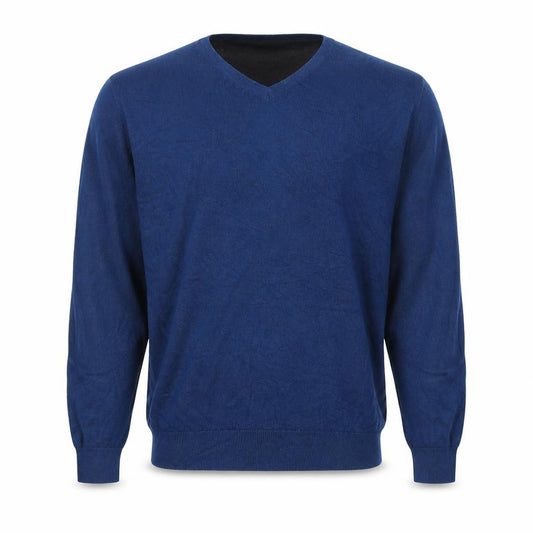 Racing Green Men’s Blue XL Cashmere Silk V-Neck Pullover Jumper