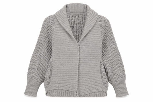 Noisy May Women’s Grey XS Chunky Knit Open Cardigan