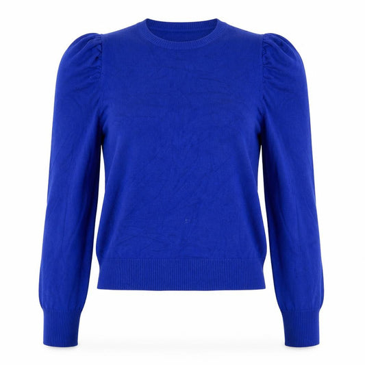 Lauren Ralph Lauren Women Blue S Ruffle Puff Sleeve Cotton Modal Jumper