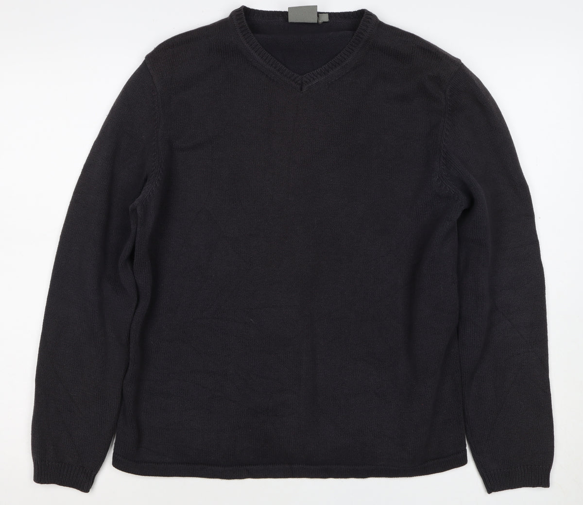 Ciro Citterio Men’s Black M V-Neck Cotton Knit Pullover Jumper