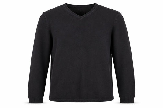 Ciro Citterio Men’s Black M V-Neck Cotton Knit Pullover Jumper