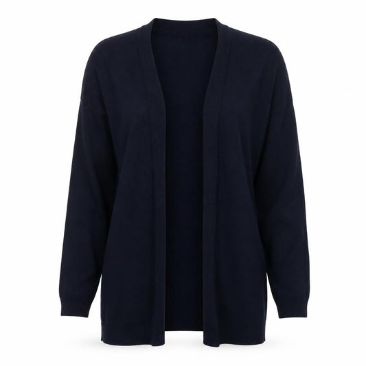 Cynical Women’s Blue Cotton Open Cardigan Size M Long Sleeve Pockets