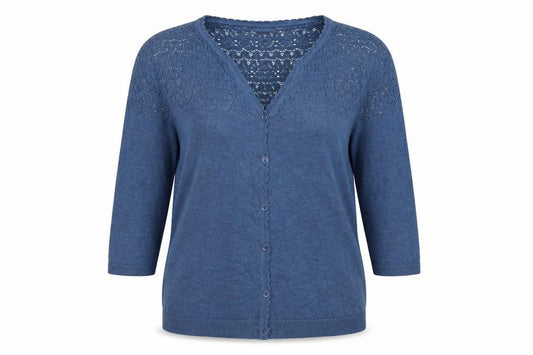 Palmer Vintage Women’s Blue Size 14 Open Knit V-Neck Cardigan