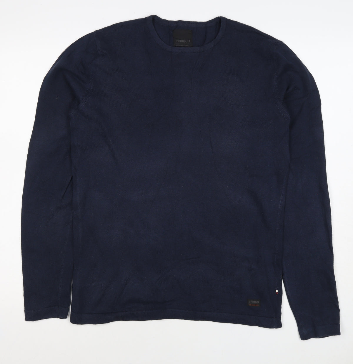 Produkt Men’s Blue S Crew Neck Cotton Knit Pullover Jumper