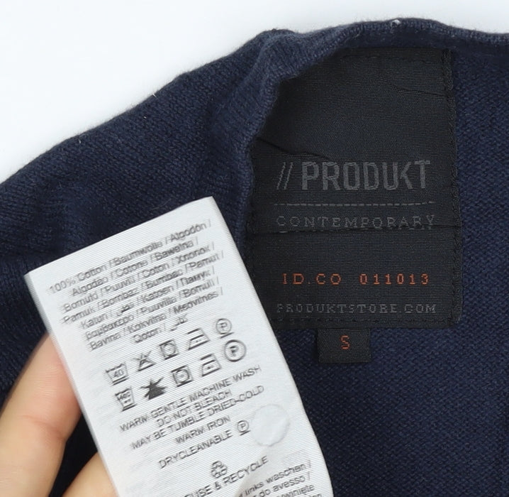 Produkt Men’s Blue S Crew Neck Cotton Knit Pullover Jumper