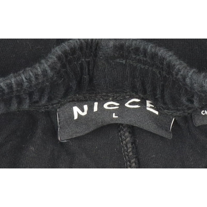 Nicce Men’s Black L Sweat Shorts Drawstring Logo Gym Training