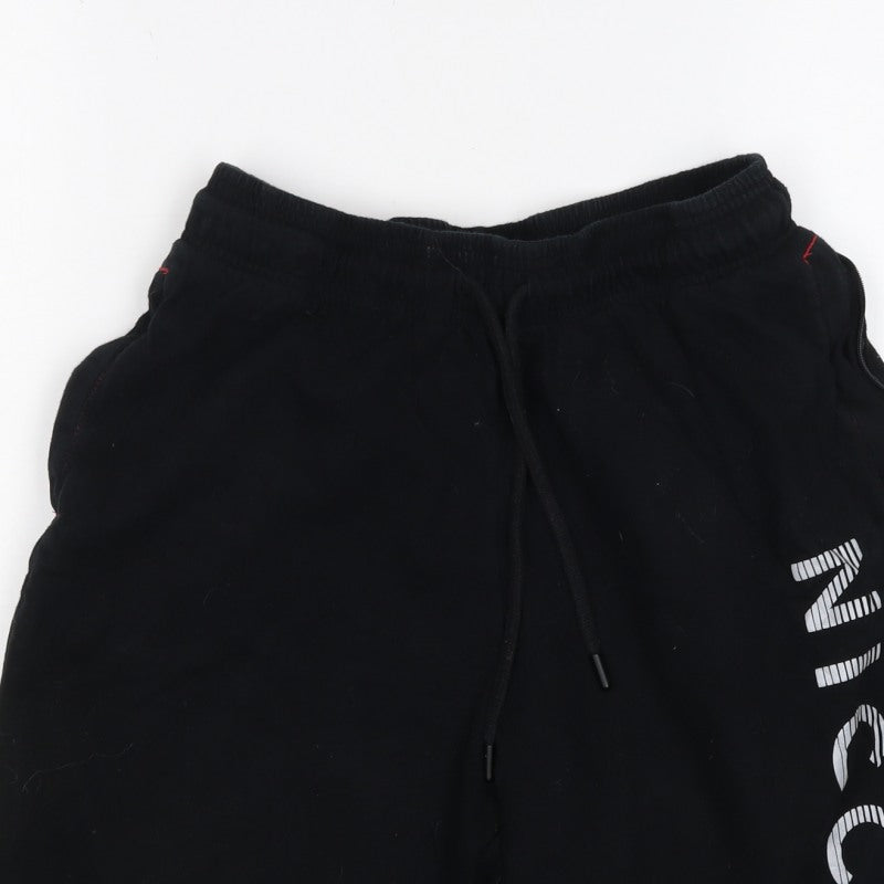 Nicce Men’s Black L Sweat Shorts Drawstring Logo Gym Training