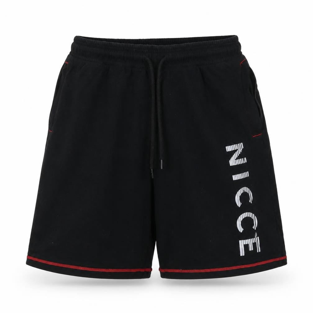 Nicce Men’s Black L Sweat Shorts Drawstring Logo Gym Training