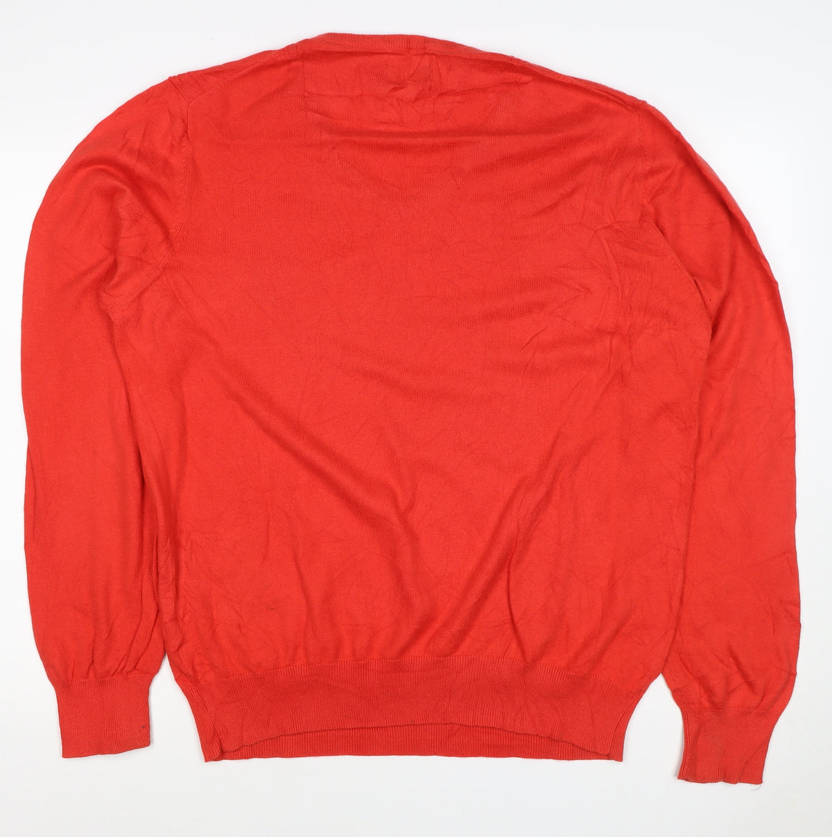 Howick Men's Red XL Cashmere Blend V-Neck Cotton Pullover Jumper