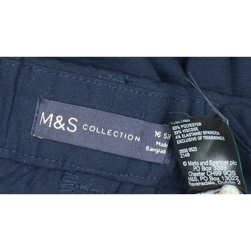 M&S Women’s Blue Size 16 Tailored Straight Leg Work Trousers