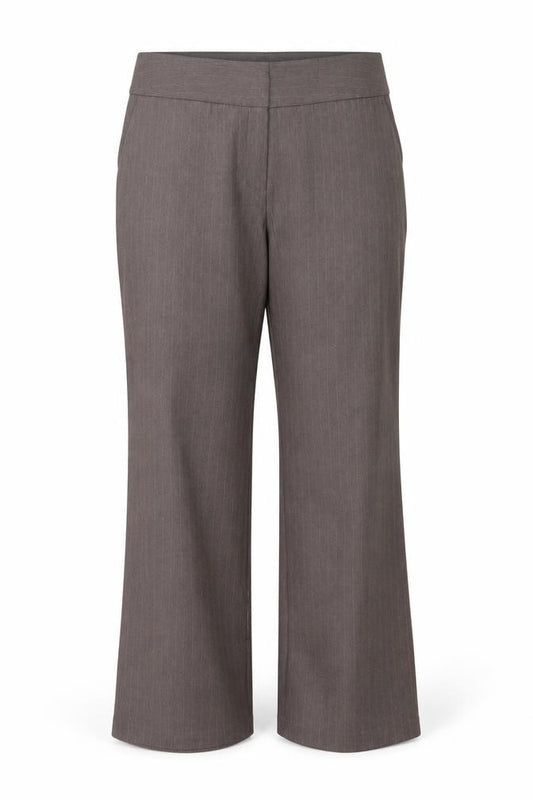 Marks & Spencer Women’s Brown Pinstripe Wide-Leg Trousers UK 18 Medium