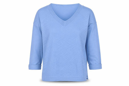 Gerard Darel Women Blue UK 8 V-Neck Lightweight Knit Jumper