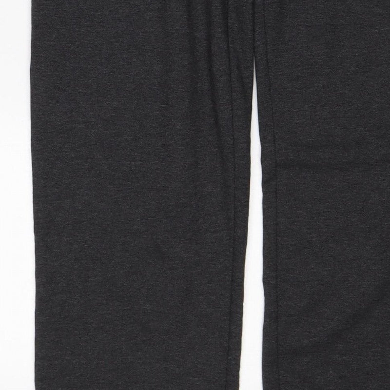 Marks & Spencer Women Black Size 12 Regular Stretch Straight Trousers