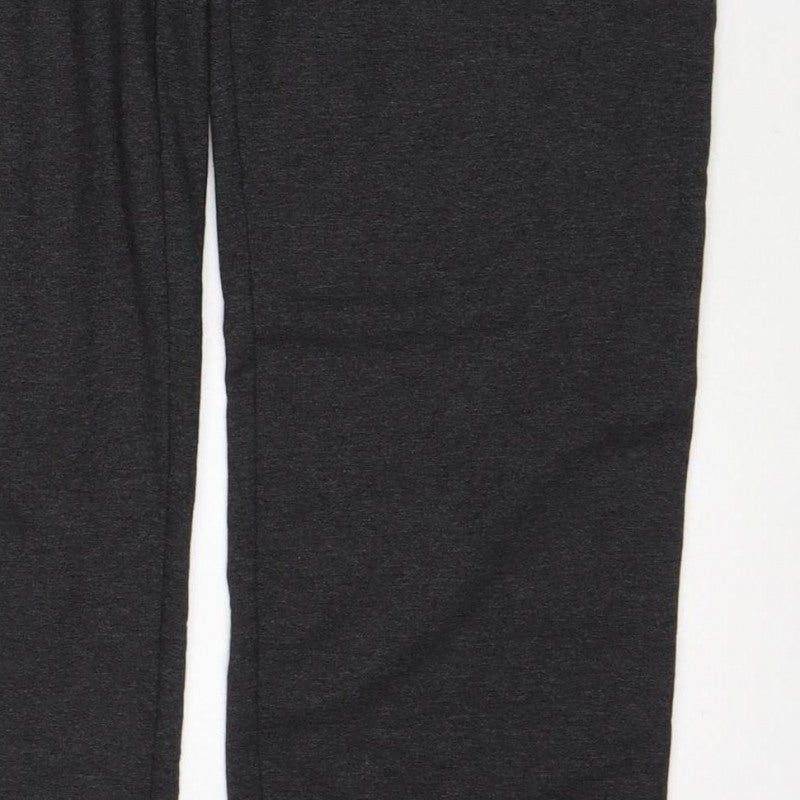 Marks & Spencer Women Black Size 12 Regular Stretch Straight Trousers