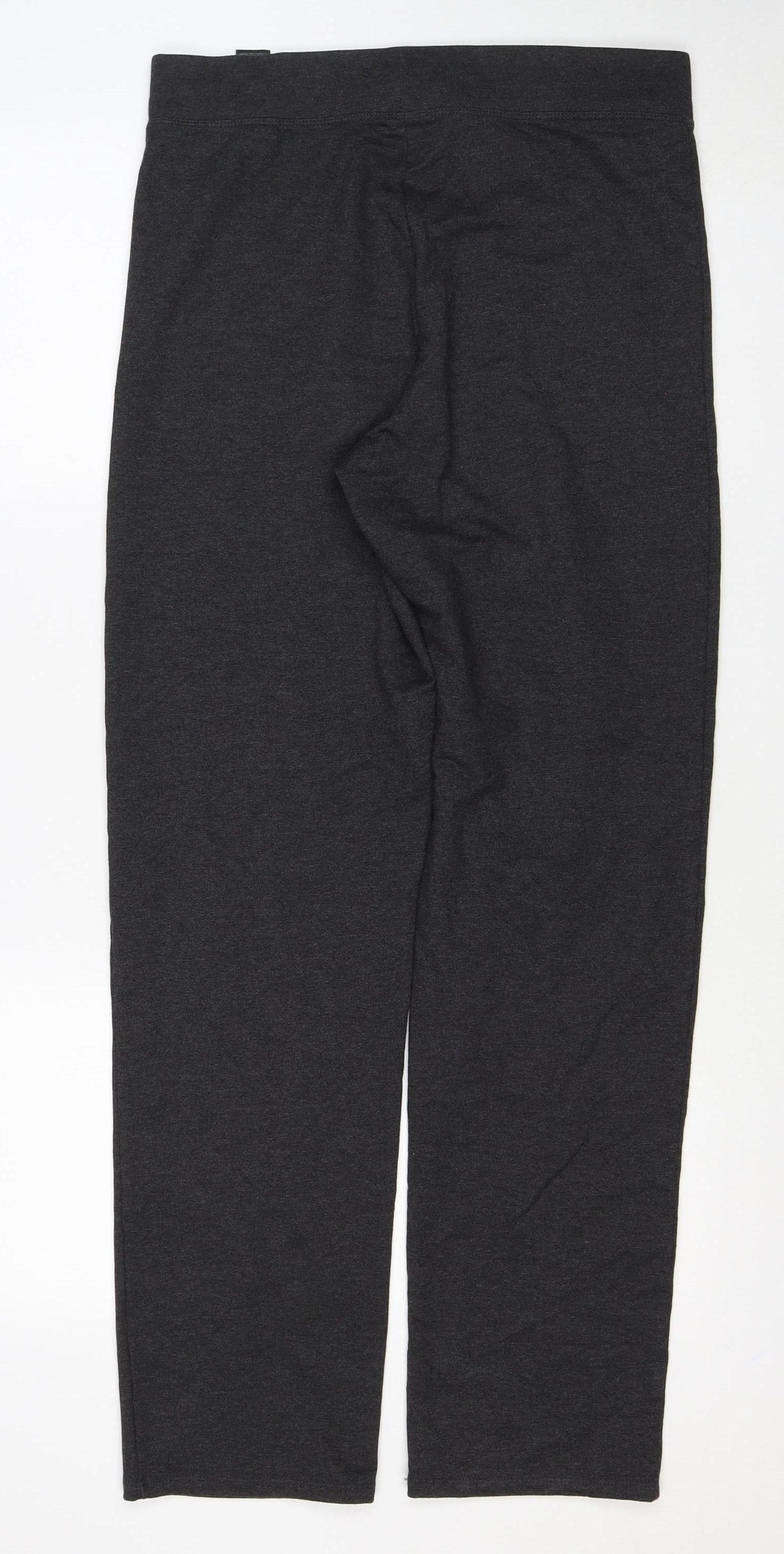 Marks & Spencer Women Black Size 12 Regular Stretch Straight Trousers