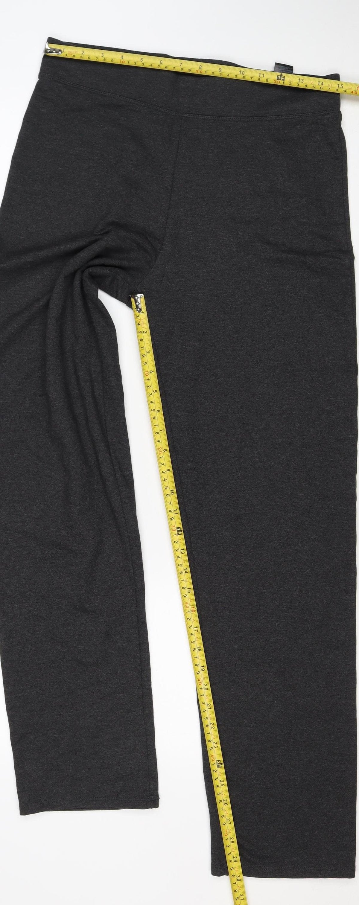 Marks & Spencer Women Black Size 12 Regular Stretch Straight Trousers