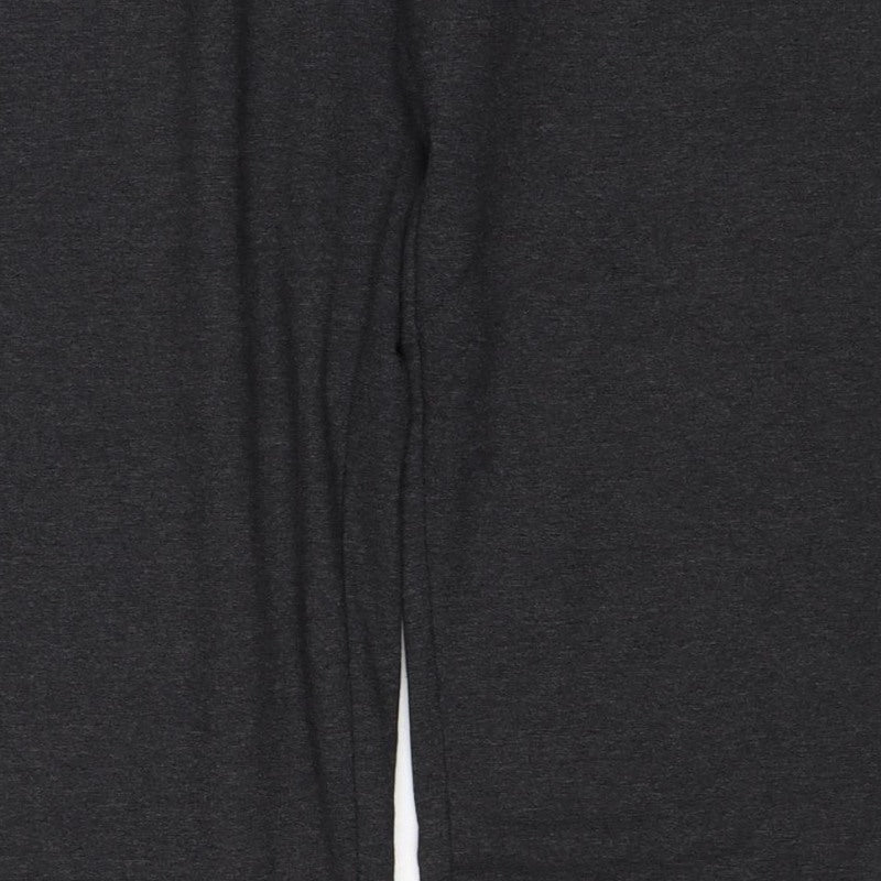 Marks & Spencer Women Black Size 12 Regular Stretch Straight Trousers