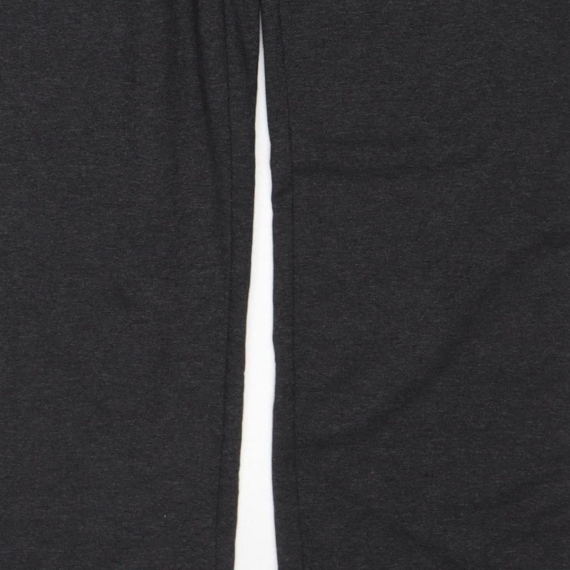 Marks & Spencer Women Black Size 12 Regular Stretch Straight Trousers