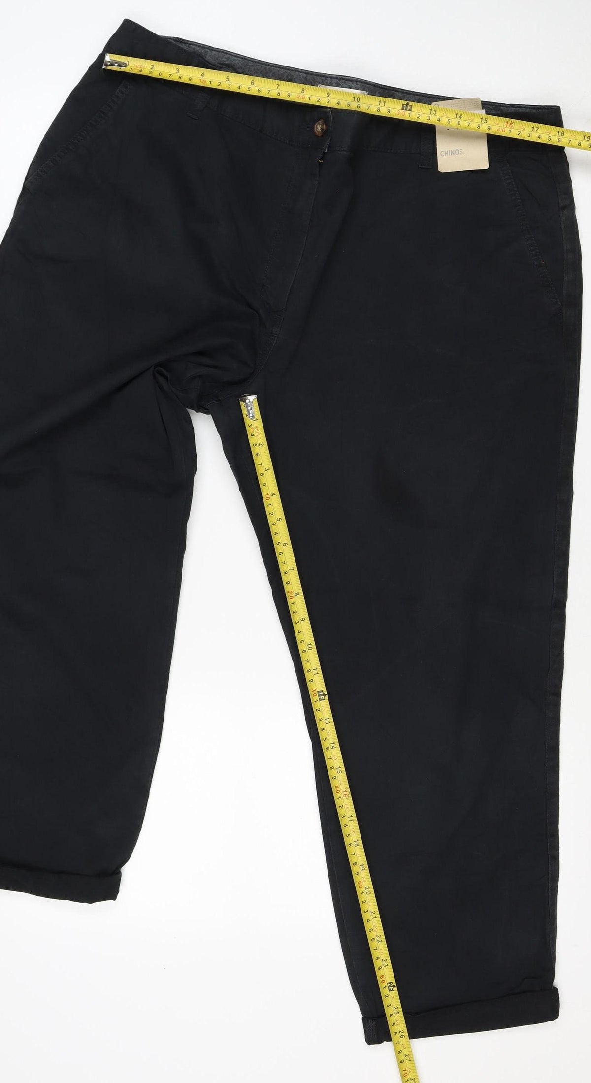 Marks & Spencer Women's Black Size 20 Regular Stretch Chino Trousers