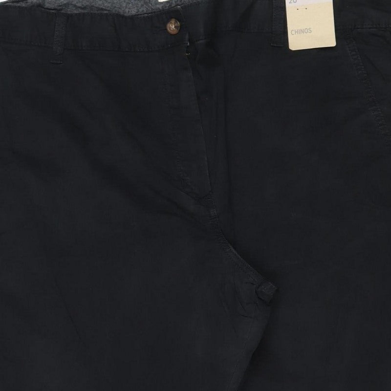 Marks & Spencer Women's Black Size 20 Regular Stretch Chino Trousers
