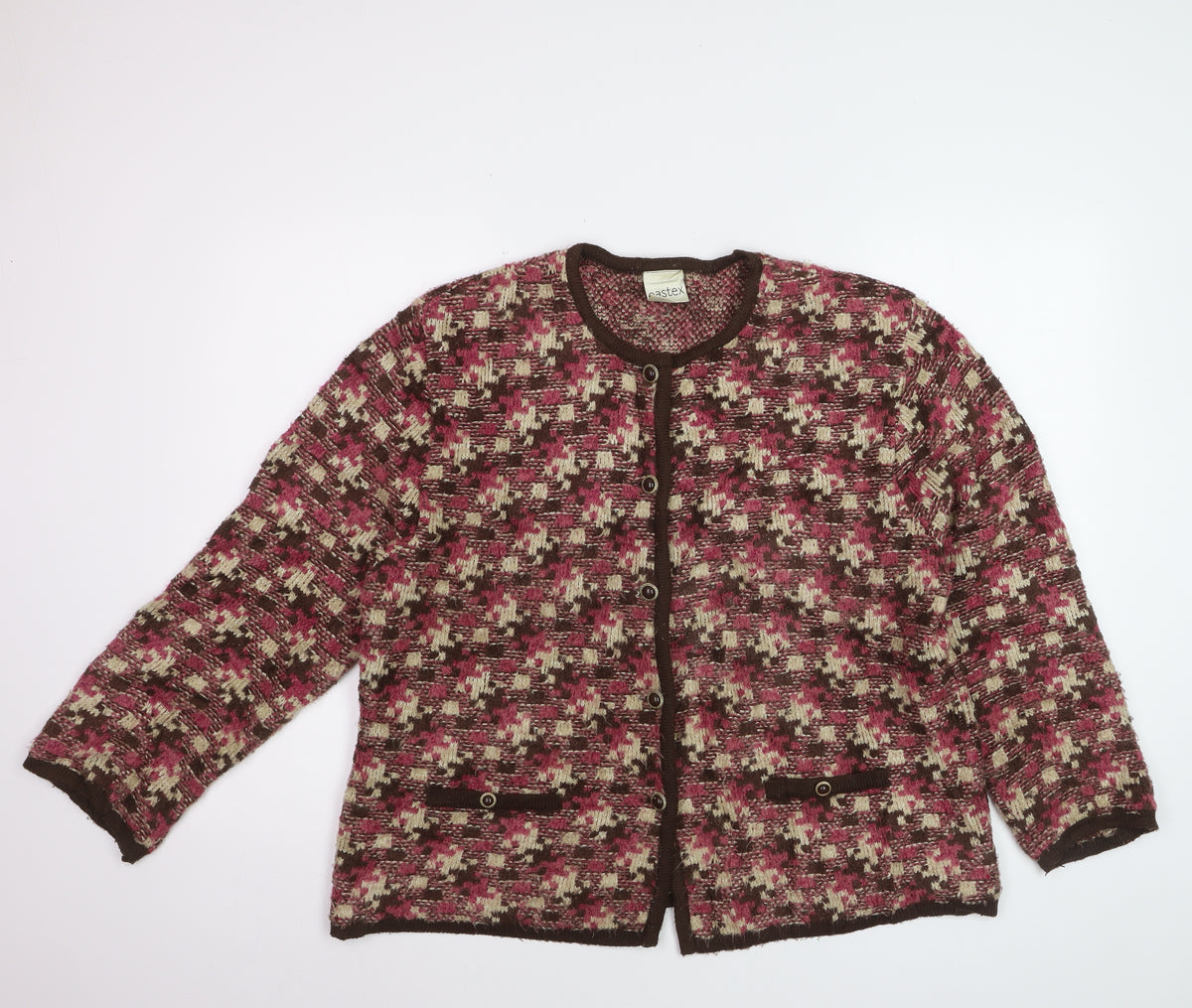 Eastex Women’s Multicoloured Check Knit Button Cardigan UK 16