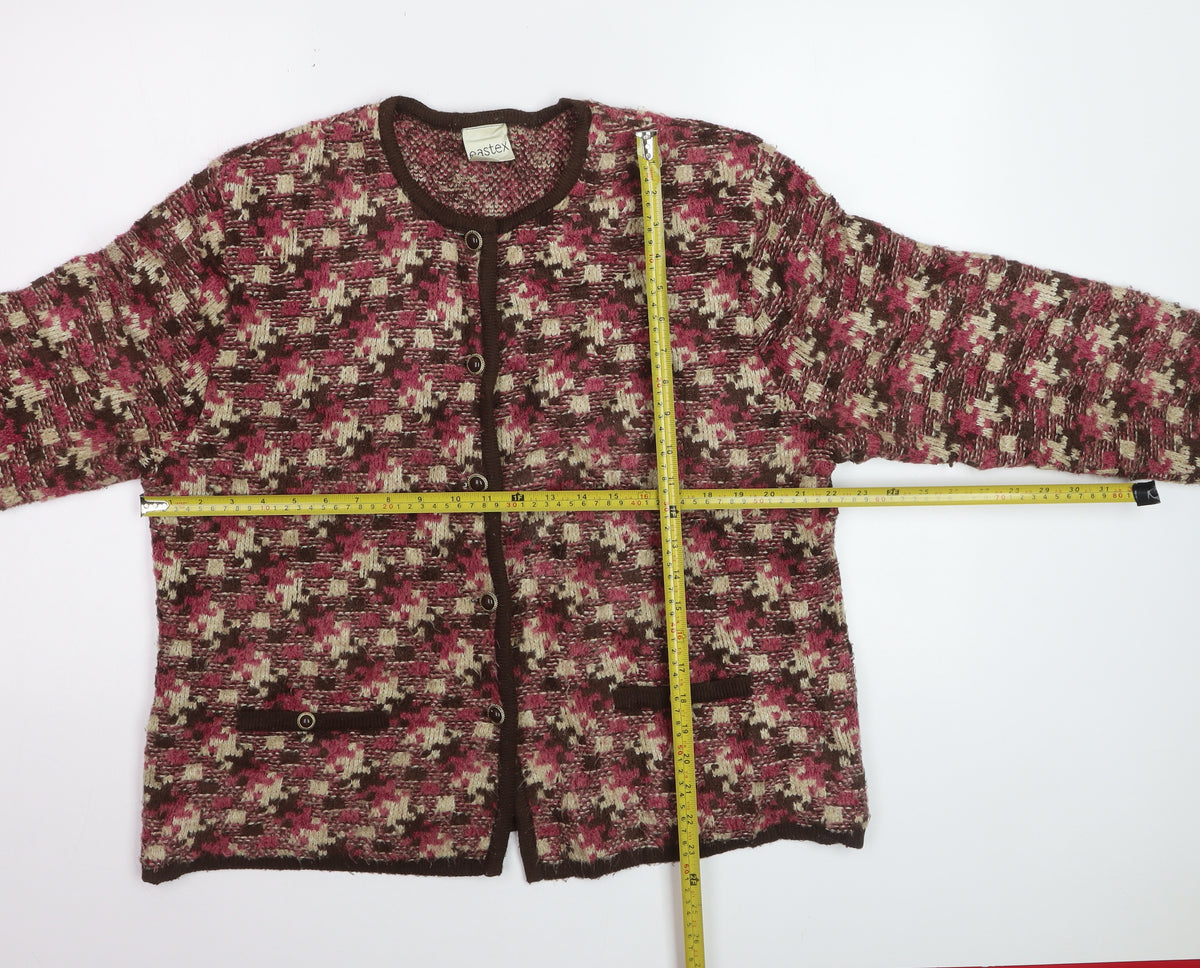 Eastex Women’s Multicoloured Check Knit Button Cardigan UK 16