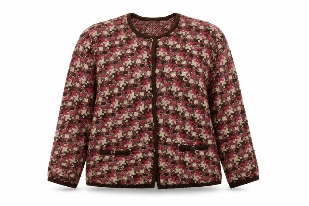 Eastex Women’s Multicoloured Check Knit Button Cardigan UK 16