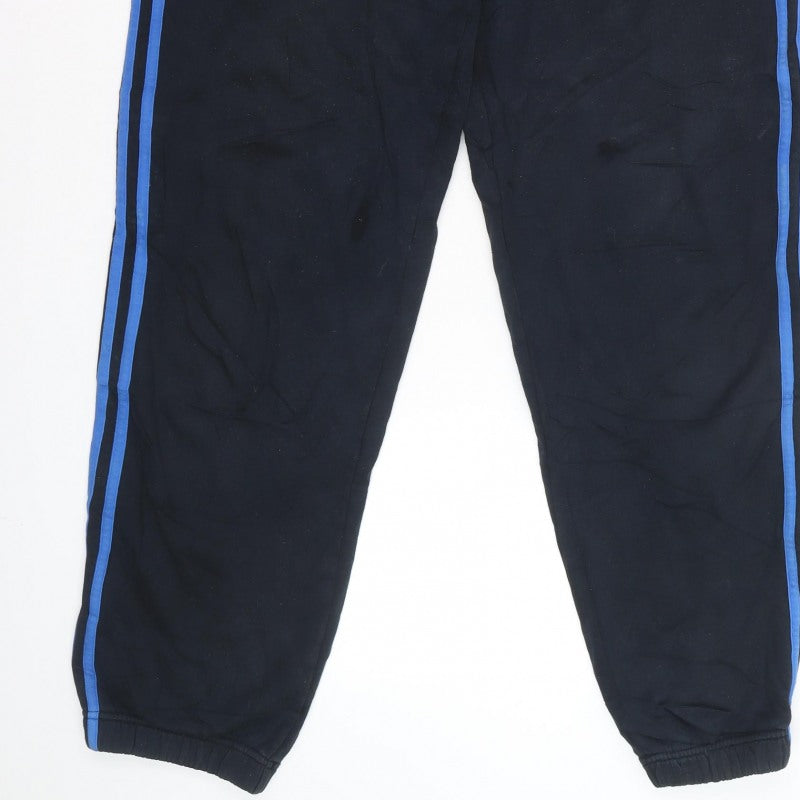 Adidas Men's Blue L Performance Essentials 3 Stripe Track Pants