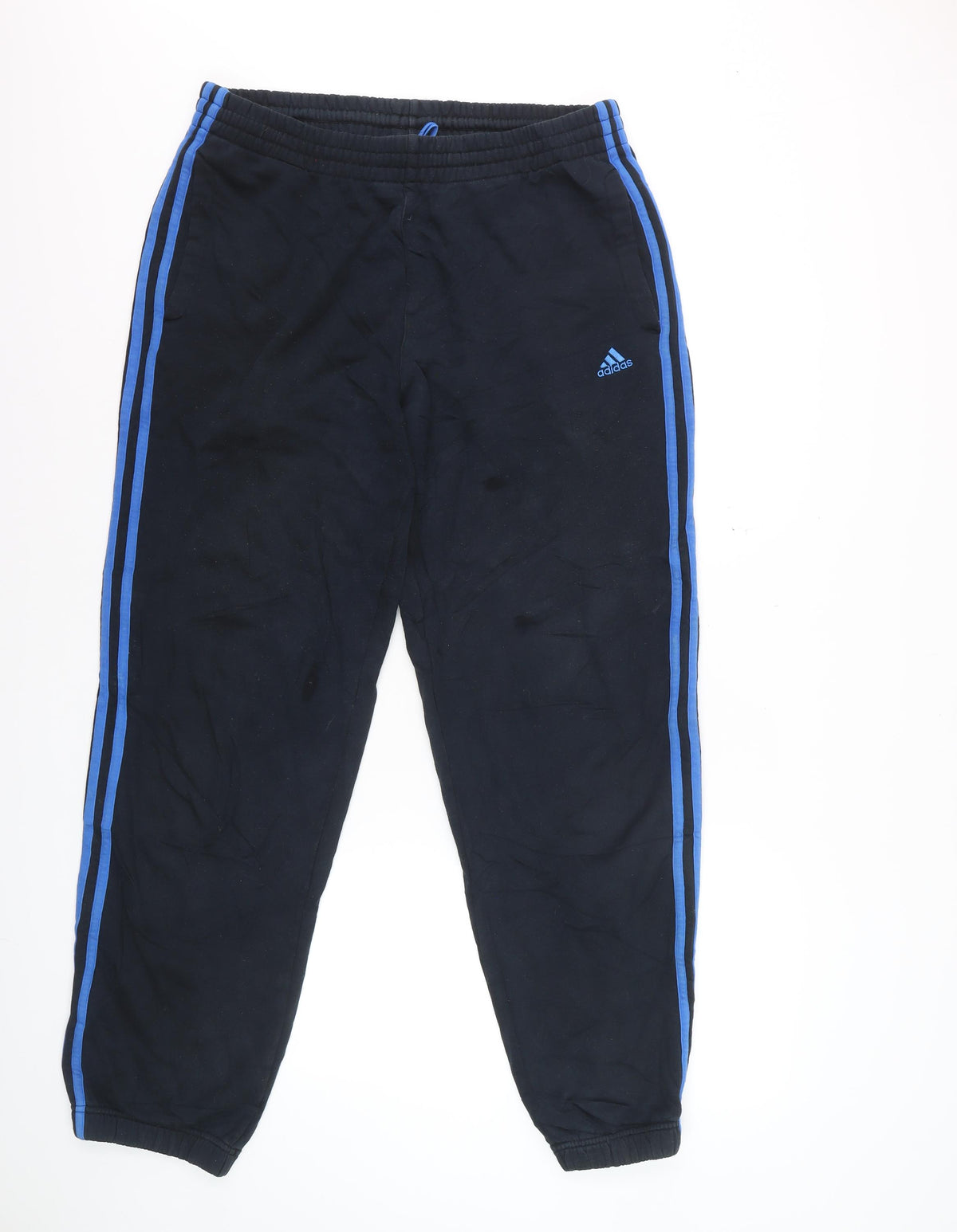 Adidas Men's Blue L Performance Essentials 3 Stripe Track Pants