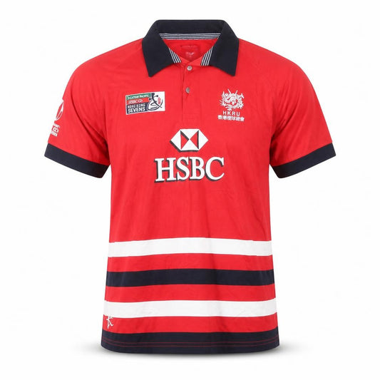 Kukri Men’s Red M Hong Kong Sevens HSBC Rugby Striped Polo Shirt