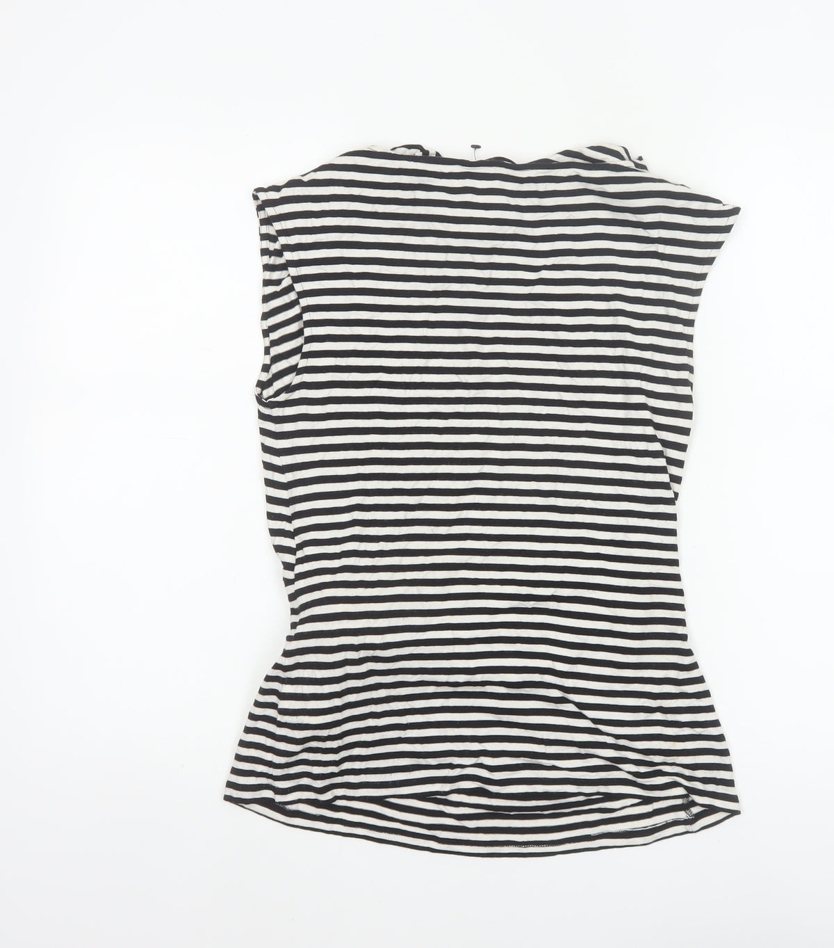 Phase Eight Women Black White Striped Wrap Jersey Top UK 12