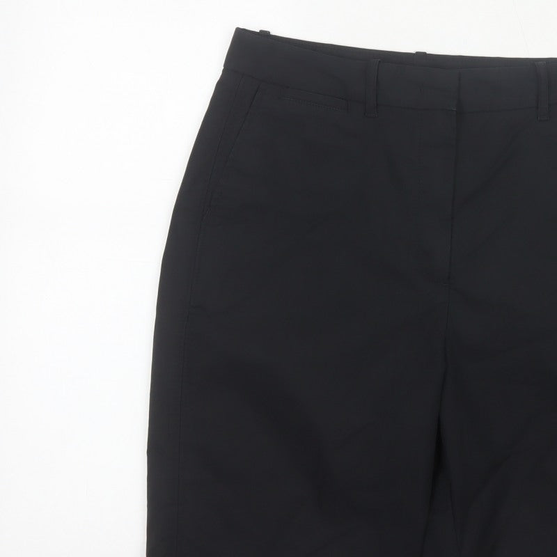 Marks and Spencer Women Black Size 12 Bermuda Tailored Work Shorts