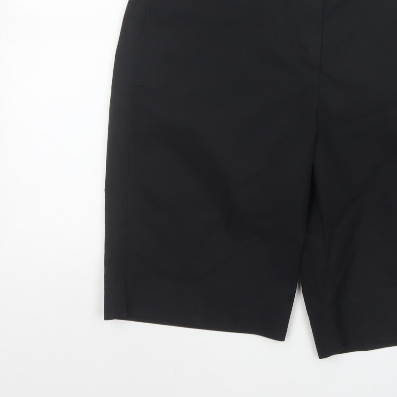 Marks and Spencer Women Black Size 12 Bermuda Tailored Work Shorts