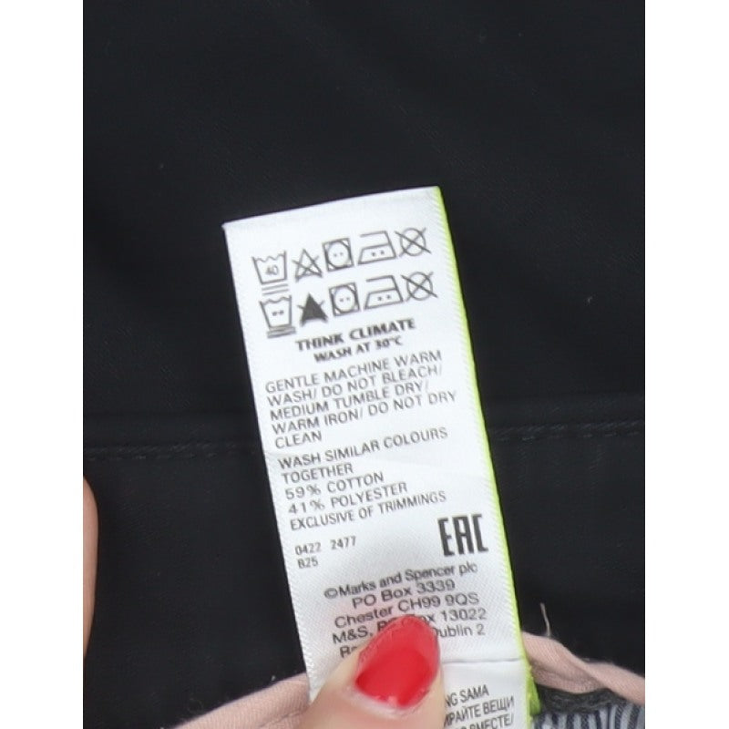 Marks and Spencer Women Black Size 12 Bermuda Tailored Work Shorts
