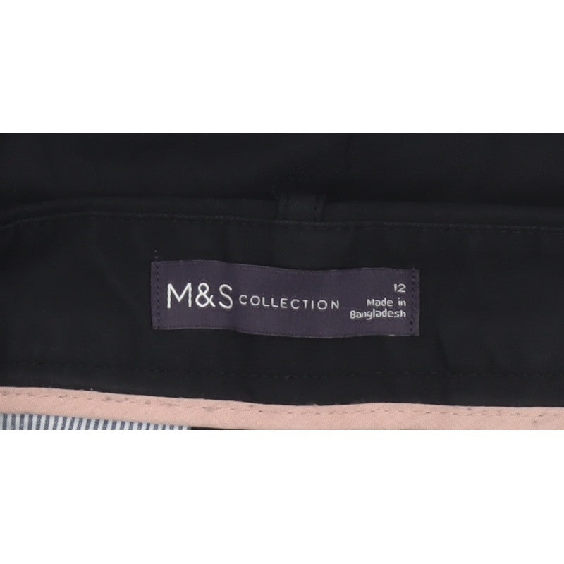 Marks and Spencer Women Black Size 12 Bermuda Tailored Work Shorts