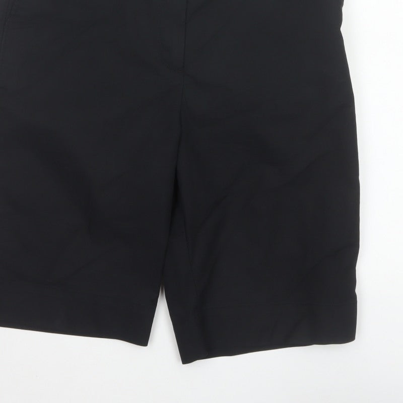 Marks and Spencer Women Black Size 12 Bermuda Tailored Work Shorts