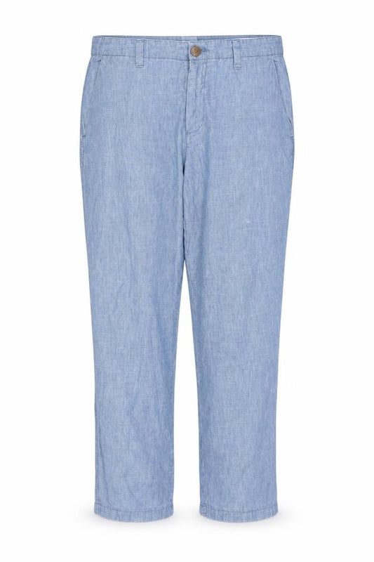 GAP Women’s Blue UK 12 Chambray Straight Chino Trousers Cotton